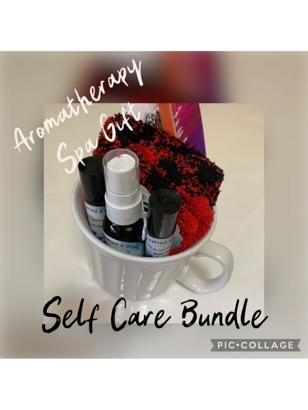 Aromatherapy Spa self care bundle gift set handcrafted organic oversized mug